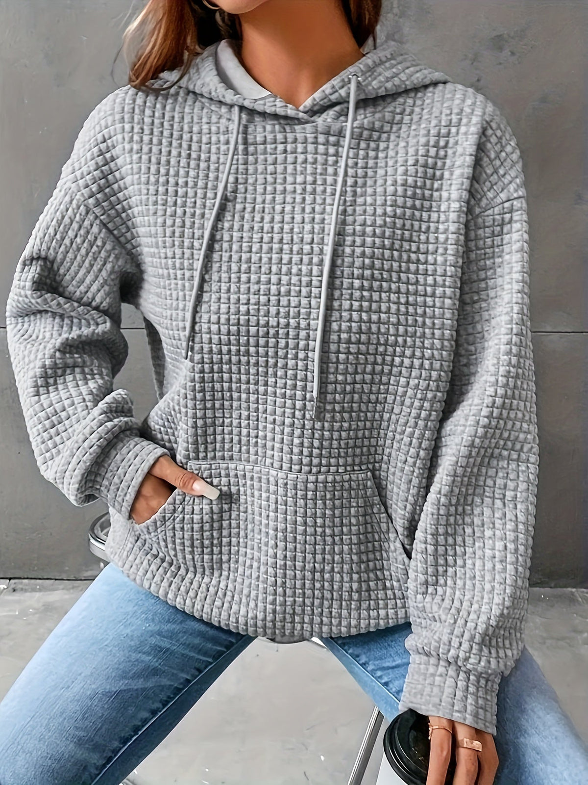 Waffle Knit Hoodie