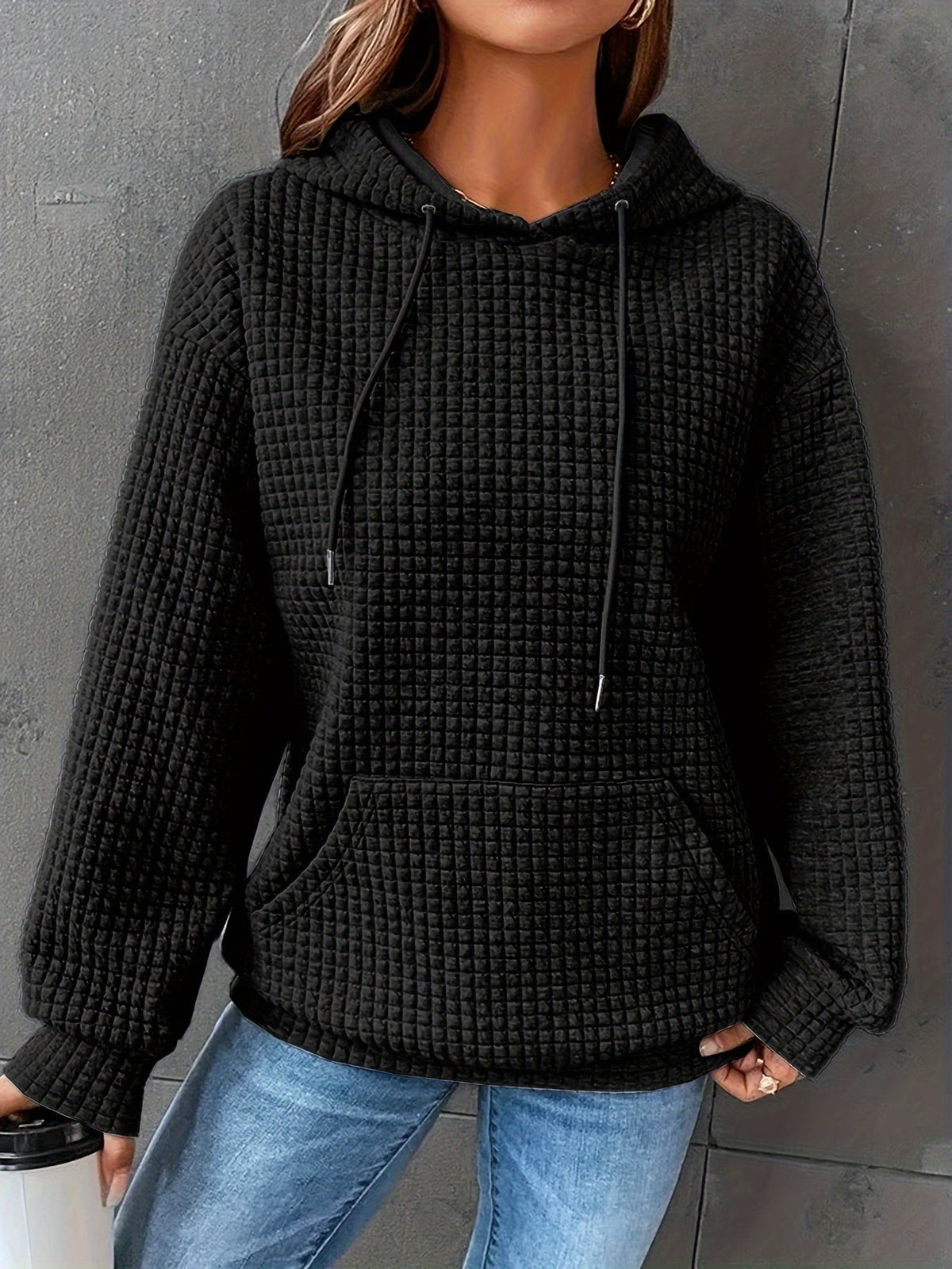 Waffle Knit Hoodie