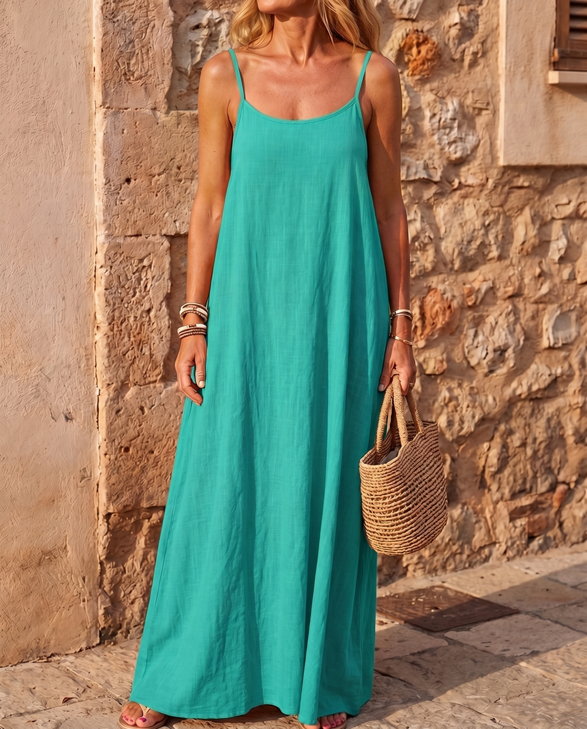 Tie-Strap Backless Maxi Dress
