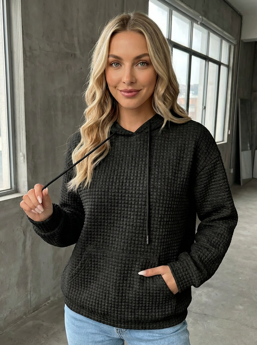 Waffle Knit Hoodie